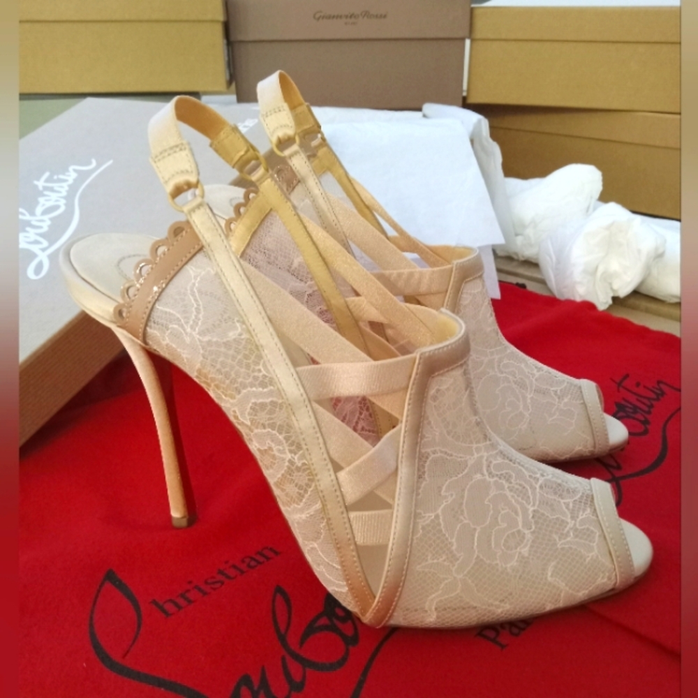 CHRISTIAN LOUBOUTIN LACE HEELS NEW
